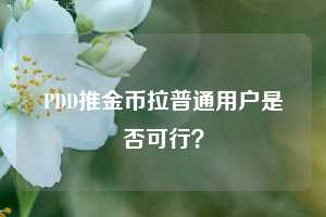 PDD推金币拉普通用户是否可行？  第1张