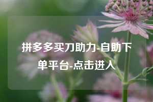 拼多多买刀助力-自助下单平台-点击进入  第1张